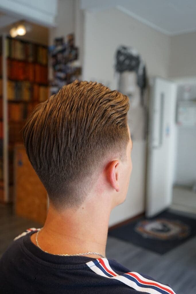 taper fade lavet hos Carlsens Barbershop Odense