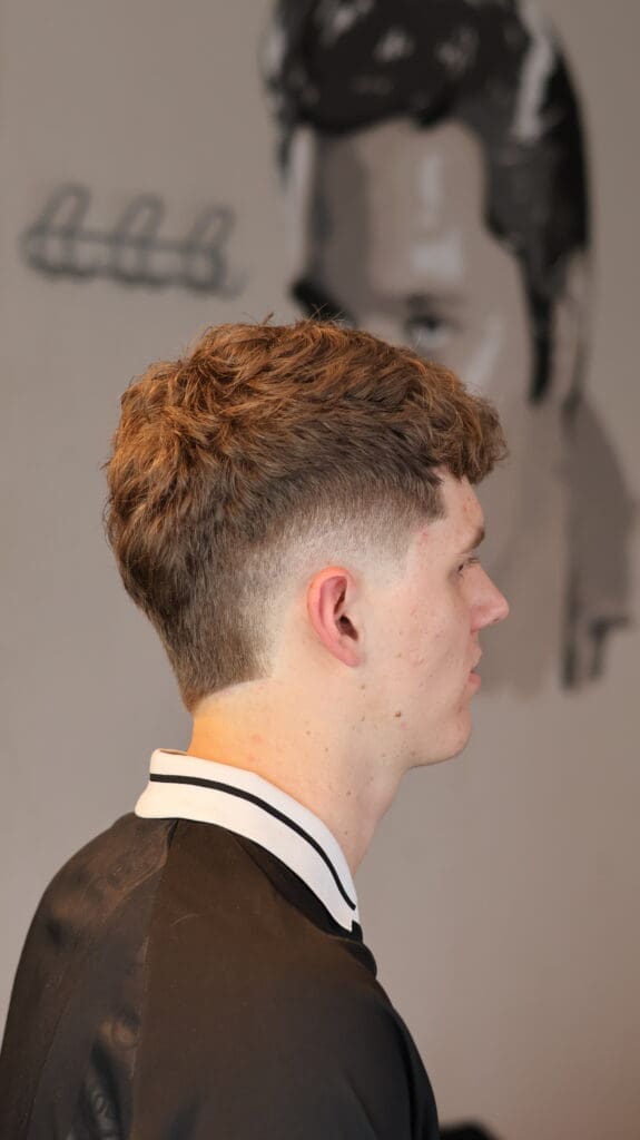 Burst fade klippet hos Carlsens Barbershop Odense